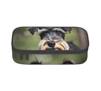BHHJKK Large Capacity Compartment Adorable Schnauzer Print Pencil case Storage Bag for Office Supplies