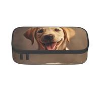 BHHJKK Large Capacity Compartment Cute Labrador Dog Print Pencil case Storage Bag for Office Supplies