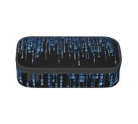 BHHJKK Large Capacity Compartment The Blue Binary Print Pencil case Storage Bag for Office Supplies