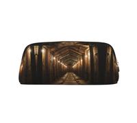 BHHJKK Leather Zipper Pencil Case High Capacity Pencil Bag Salt Mine Printed Pencil Case Organizer Office Storage