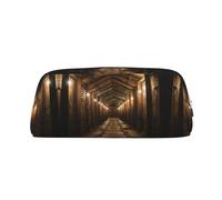BHHJKK Leather Zipper Pencil Case High Capacity Pencil Bag Salt Mine Printed Pencil Case Organizer Office Storage