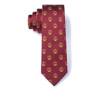 BHHJKK Men's 100% Silk Burgundy Legal Scales of Justice Lawyer Law Skinny Narrow Tie Necktie