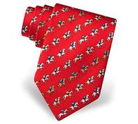 BHHJKK Men's 100% Silk Red Equestrian Horse Racing Win Place Show Neck Tie Necktie Neckwear