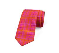 BHHJKK Men's Tie,Hand Drawn Like Stripes,3.7",Hot Pink and Burnt Orange