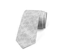 BHHJKK Men's Tie,Oriental Lace Pattern,Necktie,3.7",White Grey
