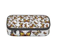 BHHJKK Monarch Butterfly Pattern Pencil Case Big Capacity Pencil Pouch Makeup Bag Office Supplies Stationery Pencil Box with Zipper