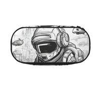 BHHJKK Monochrome Sketch Style Gaming Print Pens Pencil Case Nylon Pencil Bag with Zipper for Makeup Brush Office Men Women Adult