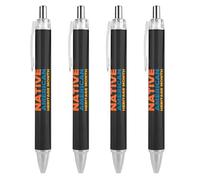BHHJKK Native American Heritage Month Indigenous Pride Ballpoint Pens Fine Point (0.5mm) Retractable Smooth Writing Pens Black Ink Gel Pens 4 PCS