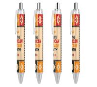BHHJKK Native American Heritage Month Indigenous Pride Ballpoint Pens Fine Point (0.5mm) Retractable Smooth Writing Pens Black Ink Gel Pens 2 PCS