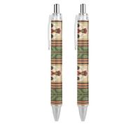 BHHJKK Native American Pattern Ballpoint Pens Fine Point (0.5mm) Retractable Smooth Writing Pens Black Ink Gel Pens 2 PCS
