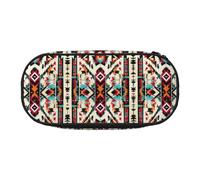 BHHJKK Native American Pattern Print Pens Pencil Case Nylon Pencil Bag with Zipper for Makeup Brush Office Men Women Adult