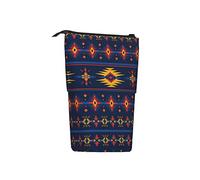 BHHJKK Native American Pattern Standing Pencil Case Telescopic Pencil Holder Pouch Cosmetics Bags Desk Stationery Organizer Box for Office Supplies