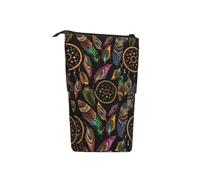 BHHJKK Native American Pattern Standing Pencil Case Telescopic Pencil Holder Pouch Cosmetics Bags Desk Stationery Organizer Box for Office Supplies