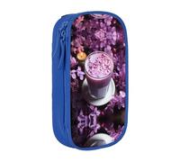BHHJKK Pencil Case Purple Flowers Drink Printed Double Layer Pencil Bag High Capacity Pencil Case Pouch Organizer Office Storage