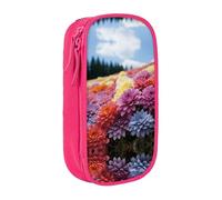 BHHJKK Pencil Case Rainbow Flower Sea Printed Double Layer Pencil Bag High Capacity Pencil Case Pouch Organizer Office Storage