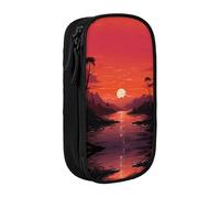 BHHJKK Pencil Case Red Sky at Morning Printed Double Layer Pencil Bag High Capacity Pencil Case Pouch Organizer Office Storage