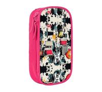 BHHJKK Pencil Case Rock Music Pattern Printed Double Layer Pencil Bag High Capacity Pencil Case Pouch Organizer Office Storage