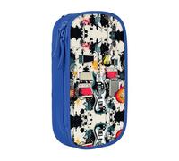 BHHJKK Pencil Case Rock Music Pattern Printed Double Layer Pencil Bag High Capacity Pencil Case Pouch Organizer Office Storage