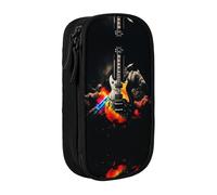 BHHJKK Pencil Case Rock Music Printed Double Layer Pencil Bag High Capacity Pencil Case Pouch Organizer Office Storage