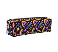 BHHJKK Pride Month LGBTQ Gay Pride Ally Pencil Case Holder Pouch with Zipper Leather Pen Pencil Bags Box Organizer Cosmetic Makeup Bag Storage Bag