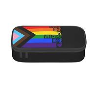 BHHJKK Progress Pride Flag Rainbow Gay Lesbian Transgender Bisexual LGBTQ Pencil Case Large Capacity Pencil Box Pouch Cute Stationary for Women Men Adult
