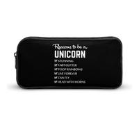 BHHJKK Reasons to Be Unicorn Pencil Case Funny Pencil Bag High Capacity Storage Pouch Portable Pen Organizer