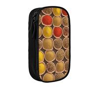 BHHJKK Red Flower and Moon Pencil Box with Zipper,Drawing Pencil Case Organizer Empty 3 Compartments Portable Multifunctional Bag,Beautiful Large Capacity Portable Pencil Boxes for Office