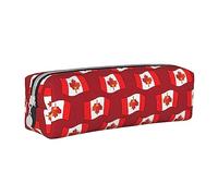 BHHJKK Red Maple Happy Canada Day 2023 Pencil Case Holder Pouch with Zipper Leather Pen Pencil Bags Box Organizer Cosmetic Makeup Bag Storage Bag