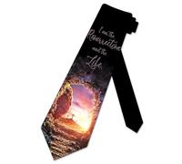 BHHJKK Religious Easter Ties Mens Cross Necktie Jesus Resurrection Tie