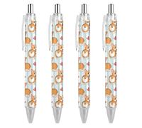 BHHJKK Retractable Black Pens for Men Women, Stylish Beautiful 0.5 mm Writing Pens Cute Cartoon Guinea Pigs Ballpoint Pen Home Office Supplies, 2 Pcs