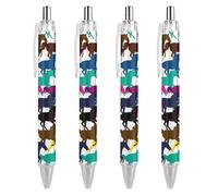 BHHJKK Retractable Black Pens for Men Women, Stylish Beautiful 0.5 mm Writing Pens Cute Cartoon Guinea Pigs Ballpoint Pen Home Office Supplies, 2 Pcs