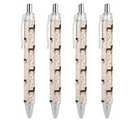 BHHJKK Retractable Black Pens for Men Women, Stylish Beautiful 0.5 mm Writing Pens Cute Cartoon Guinea Pigs Ballpoint Pen Home Office Supplies, 2 Pcs