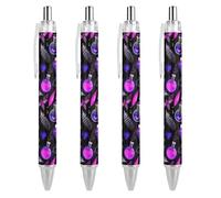 BHHJKK Reusable 0.5 mm Black Pen, Goth Raven Crow Skull Moon Star Gothic Witch Magic Spirit Board Retractable Ballpoint Pen for Men Women, Comfortable Smooth Writing Pens Office Desk Supplies