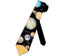 BHHJKK Solar System Tie Mens Planets Astrology Necktie