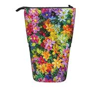 BHHJKK Standing Pencil Case Pencil Holder Black and White Pattern Telescopic Stationery Case for Office Stand-up Organizer Retractable Pencil Pouch Pencil Bag Pen Holder for Work 7 × 5.7 in