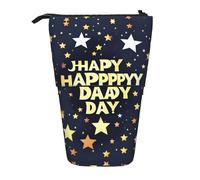 BHHJKK Stars and Happy Fathers Day Telescopic Pencil Case Pencil Pouch Holder,Organizer Stationery Pen Case Box with Zipper