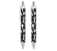 BHHJKK Stylish Beautiful Retractable Ballpoint Pens, Autumn Fall Leaves Cool Mushrooms Point Pen 1 Pcs 0.5 mm, Comfortable Smooth Writing Pens Office Supplies for Men Women