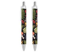 BHHJKK Stylish Beautiful Retractable Ballpoint Pens, Autumn Fall Leaves Cool Mushrooms Point Pen 1 Pcs 0.5 mm, Comfortable Smooth Writing Pens Office Supplies for Men Women