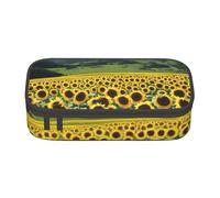 BHHJKK Sunflowers Over The Mountains and Field Pencil Box with Zipper,Drawing Pencil Case Organizer Empty,Beautiful Large Capacity Portable Pencil Boxes for Office