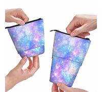 BHHJKK Sunflowers Pencil Pouch Watercolor Vintage Style Floral Stand Up Pencil Case Organizer Pencil Holder Cosmetics Pouch for Women Men Bright Yellow