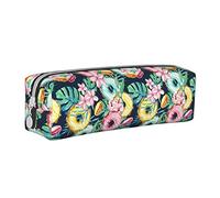 BHHJKK Tropical Donuts Pattern Pencil Case Holder Pouch with Zipper Leather Pen Pencil Bags Box Organizer Cosmetic Makeup Bag Storage Bag