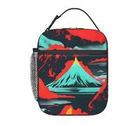 BHHJKK Volcano Bloom Print Stylish Portable Insulated Lunch Bag Reusable Meal Tote Work Travel Picnic Holiday