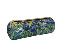 BHHJKK Watercolor Iris Flower Pencil Case Holder Zipper Pen Pouch Bag Stationery Cosmetic Organizer Bag for Office School College Work