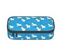 BHHJKK Westie Dogs Pattern Pencil Case Large Capacity Pencil Box Pouch Cute Stationary for Women Men Adult