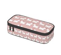 BHHJKK Westie Dogs Pattern Pencil Case Pen Pouch Stationary Bag Cosmetics Bags Desk Stationery Organizer Box Holder for Office Women Men