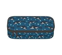 BHHJKK Whale Animal Pattern Pencil Case Large Capacity Pencil Box Pouch Cute Stationary for Women Men Adult
