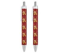 BHHJKK Year Of The Snake 2025 Happy Chinese New Year 2025 Retractable Ballpoint Pen Writing Ballpoint Black Ink Ball Pens Gifts for Students Office Stationery Supplies