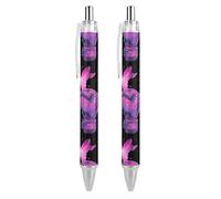 BHHJKKBreast Cancer Survivor Ballpoint Pen Patterned Retractable Black Round Barrel Fine Point Pens 0.5mm 4 PCS