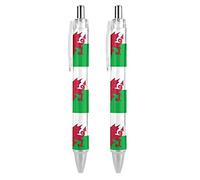 BHHJKKFlag of Wales Welsh Retractable Ballpoint Pen Blue Ink Ball Pens Smooth Writing with Comfortable Grip Office Supplies for Men Women,4 PCS