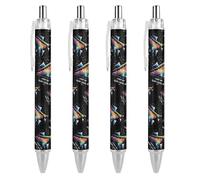 BHHJKKI Don't Get Older I Level Up Black Retractable Ballpoint Pen 0.5mm Fine Point Work Pen Quick Dry Smooth Write Pens 4 PCS